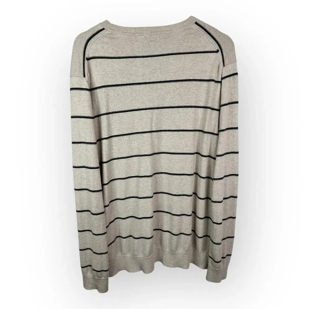 Banana Republic Mens size XL Luxury Blend Silk Cashmere Stripe Sweater